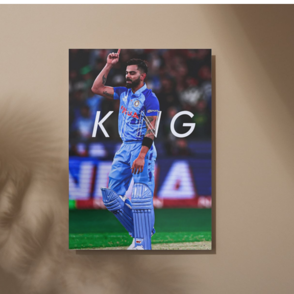 "KING" Virat kohali Metal Sublimation Poster Print