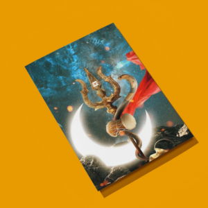Trishul & Crescent Moon – Metal Sublimation Poster Print