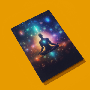 “Where Meditation Meets the Universe” Cosmic Zen Metal Print