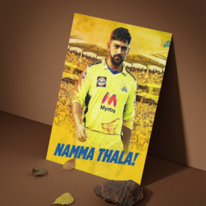 Leadership. Legacy Namma Thala MS Dhoni Metal Print Poster | Premium Cricket Wall Art .