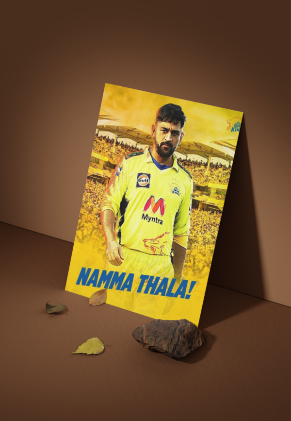Leadership. Legacy Namma Thala MS Dhoni Metal Print Poster | Premium Cricket Wall Art .